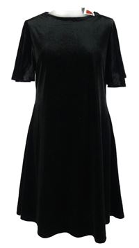 Nové - Dámské černé sametové šaty Primark 