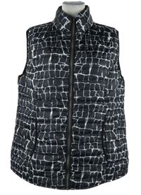 Dámská tmavomodro-bílá vzorovaná šusťáková zateplená vesta Laura Torelli