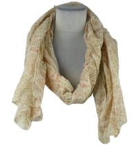 Dámská béžová kytičkovaná šála 