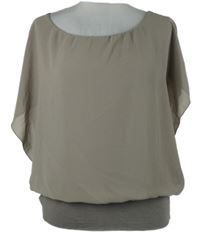 Dámská světlehnědá šifonová balonová halenka 