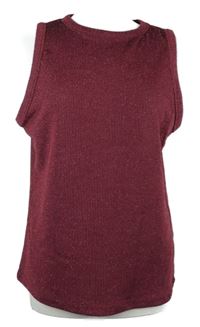 Dámský vínový třpytivý top TU 