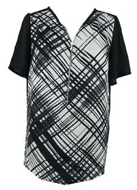 Dámská černo-bílá kostkovaná halenka Simply Be 