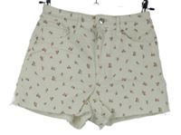 Dámské bílé kytičkované riflové kraťasy H&M