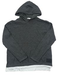 Tmavošedý lehký svetr s kapucí zn. H&M
