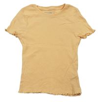 Meruňkové žebrované crop tričko Primark