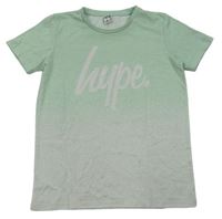 Světlezeleno-bílé tričko s logem hype