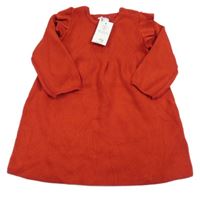 Nové - Červené pletené šaty s volánkem F&F