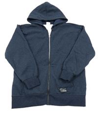 Tmavomodrá propínací mikina s kapucí Chapter Young
