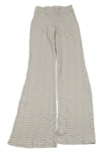 Smetanovo-lila žebrované lehké flare tepláky H&M