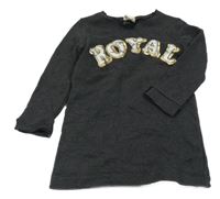 Černé teplákové šaty s nápisem