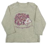 Světlešedé melírované triko s ježkem 