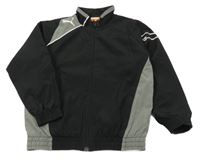 Černo-šedá šusťáková sportovní bunda s logem Puma