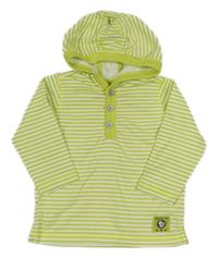 Zeleno-bílá pruhovaná mikina s kapucí Ergee