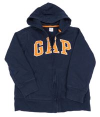 Tmavomodrá propínací mikina s logem a kapucí GAP