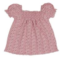 Růžové tričko s květinami 