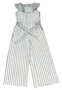 Modro-bílý pruhovaný overal s volány C&A