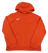 Červená mikina s logem a kapucí Nike