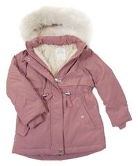 Starorůžová šusťáková zimní parka s kapucí Primark