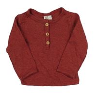 Karmínové triko s knoflíčky H&M
