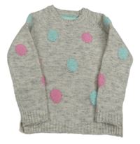 Šedý svetr s puntíky Tu