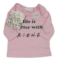 Nové - Světlerůžové triko s nápisem