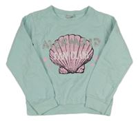 Světlezelená mikina s mušlí Matalan