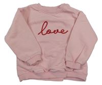 Světlerůžová mikina s nápisem F&F