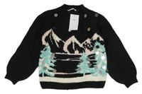 Nové - Černý svetr s obrázkem M&S