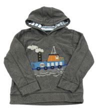 Šedá fleecová mikina s lodí a kapucí M&S