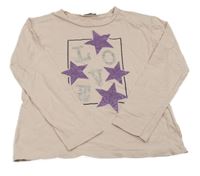 Světlerůžové triko s hvězdami Benetton