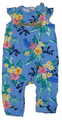 Modro-barevný květovaný kalhotový overal Lc waikiki