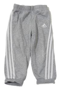 Šedé tepláky s pruhy Adidas