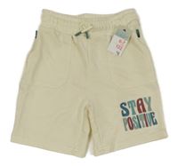 Nové - smetanové teplákové kraťasy s nápisem Primark