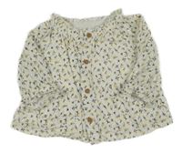 Bílo-žluto-zelená květovaná halenka Primark