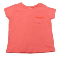 Neonově růžové tričko s kytičkami Primark 
