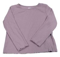 Fialové žebrované triko H&M