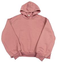 Starorůžová crop mikina s nápisem a kapucí zn. Shein