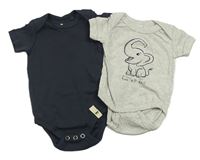 2x - Tmavošedé + šedé body se slonem 
