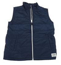 Tmavomodrá šusťáková zateplená vesta OshKosh