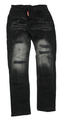 Černo-šedé rifle s prošoupáním a potiskem Icon2