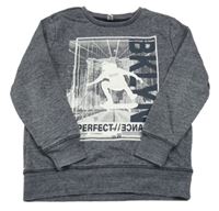 Tmavomodrá melírovaná mikina se skateboardistou Yigga 