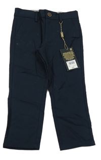 Nové - Tmavomodré plátěné chino kalhoty Next 