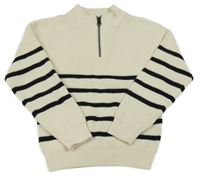 Smetanovo-černý pruhovaný svetr Lily & Dan