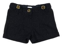 Tmavomodré třpytivé teplé kraťasy F&F