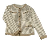 Béžovo-bílý vzorovaný crop kabátek Mini cool