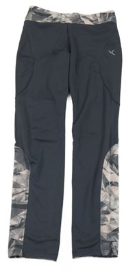 Šedo-světlerůžové sportovní legíny Decathlon