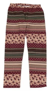 Světlerůžovo-vínovo-šedé vzorované legíny Topolino