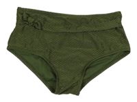 Khaki třpytivé plavkové kalhotky s mašlí 