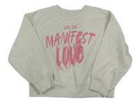 Smetanová crop mikina s nápisem Matalan