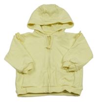 Žlutá propínací mikina s volánky a kapucí F&F